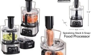 Read more about the article Product Review:Hamilton Beach Professional Stack & Snap Food Processor & Veggie Spiralizer for Slicing, Shredding and Kneading, Extra-Large 3″ Feed Chute Fits Whole Vegetables, 12 Cups, Stainless Steel (70815)