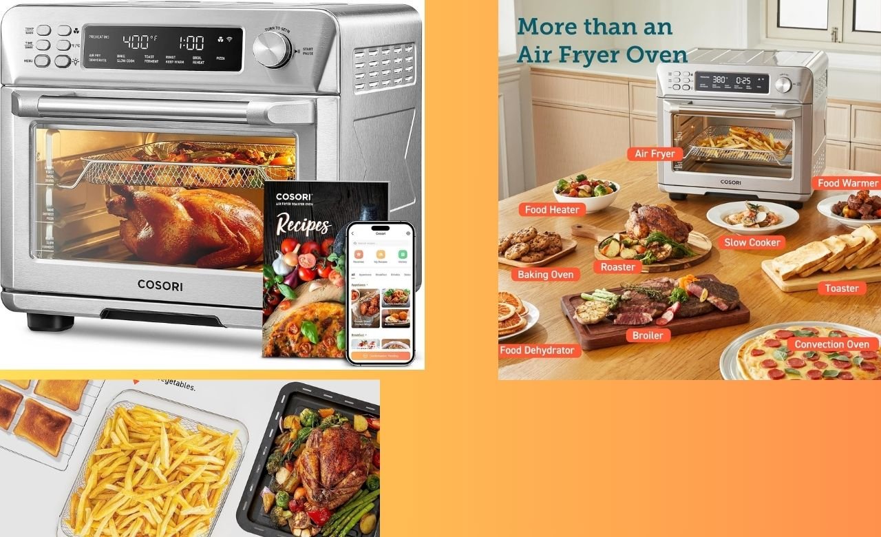 You are currently viewing COSORI Air Fryer Toaster Oven, 12-in-1, 26QT Convection Oven Countertop, Stainless Steel with Toast Bake and Broil, Smart, 6 Slice Toast, 12” Pizza, 75 Recipes&Accessories